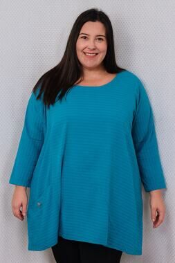 Vermont Country Store 1x Top Shirt Blouse Lagonlook Texture 3/4 Sleeve Popover